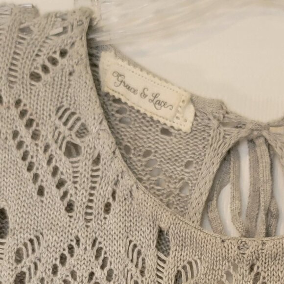 Grace & Lace Pointelle Knit Sweater 2 Way - Picture 5 of 5